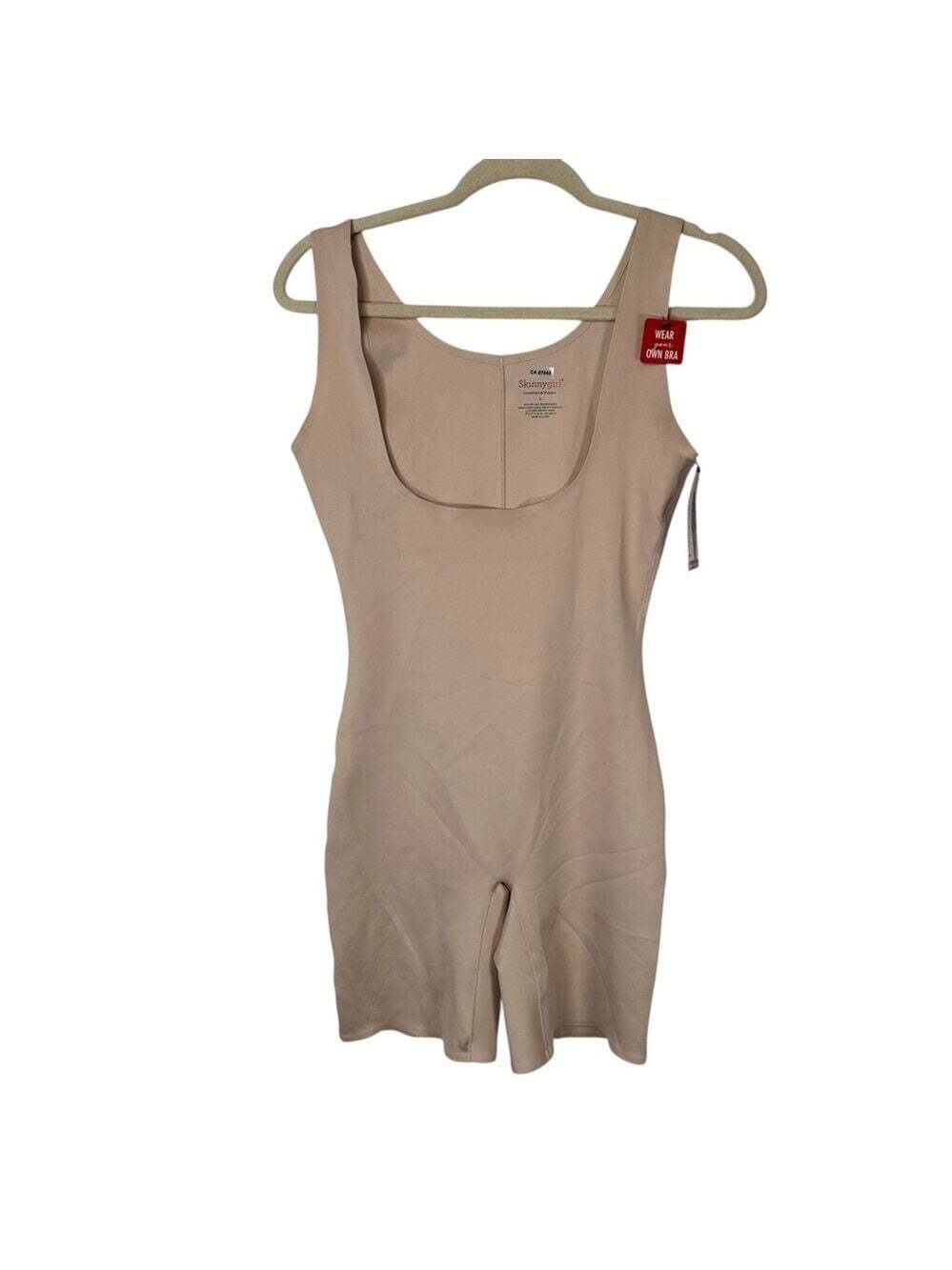 Skinnygirl Bodysuit L Tan WYOB Shapewear Slimming Contour Smoothing Sculpt